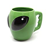 Tazas y tazas de café de cerámica de Alien verde quwewn, taza de té de la leche reutilizable de Anime creativo, regalo divertido para novio, tazas de café